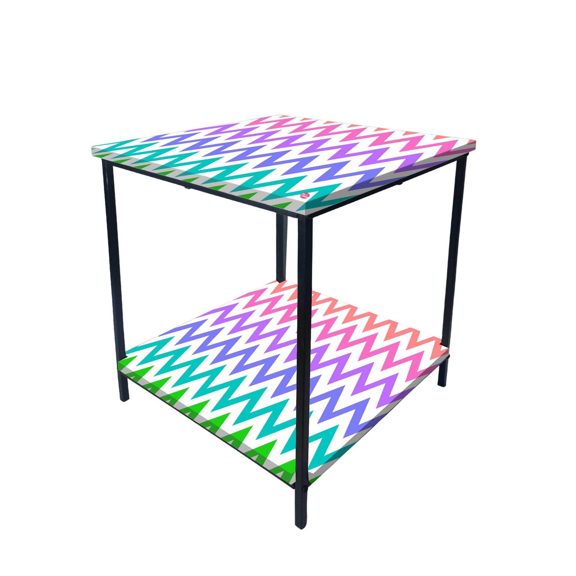 Modern Side Tables for Bedroom with Storage - Colorful pattern Nutcase