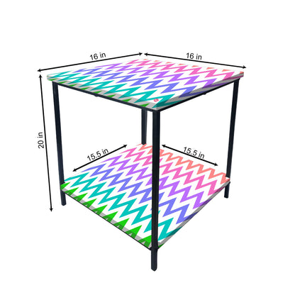 Modern Side Tables for Bedroom with Storage - Colorful pattern Nutcase