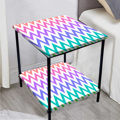 Modern Side Tables for Bedroom with Storage - Colorful pattern Nutcase