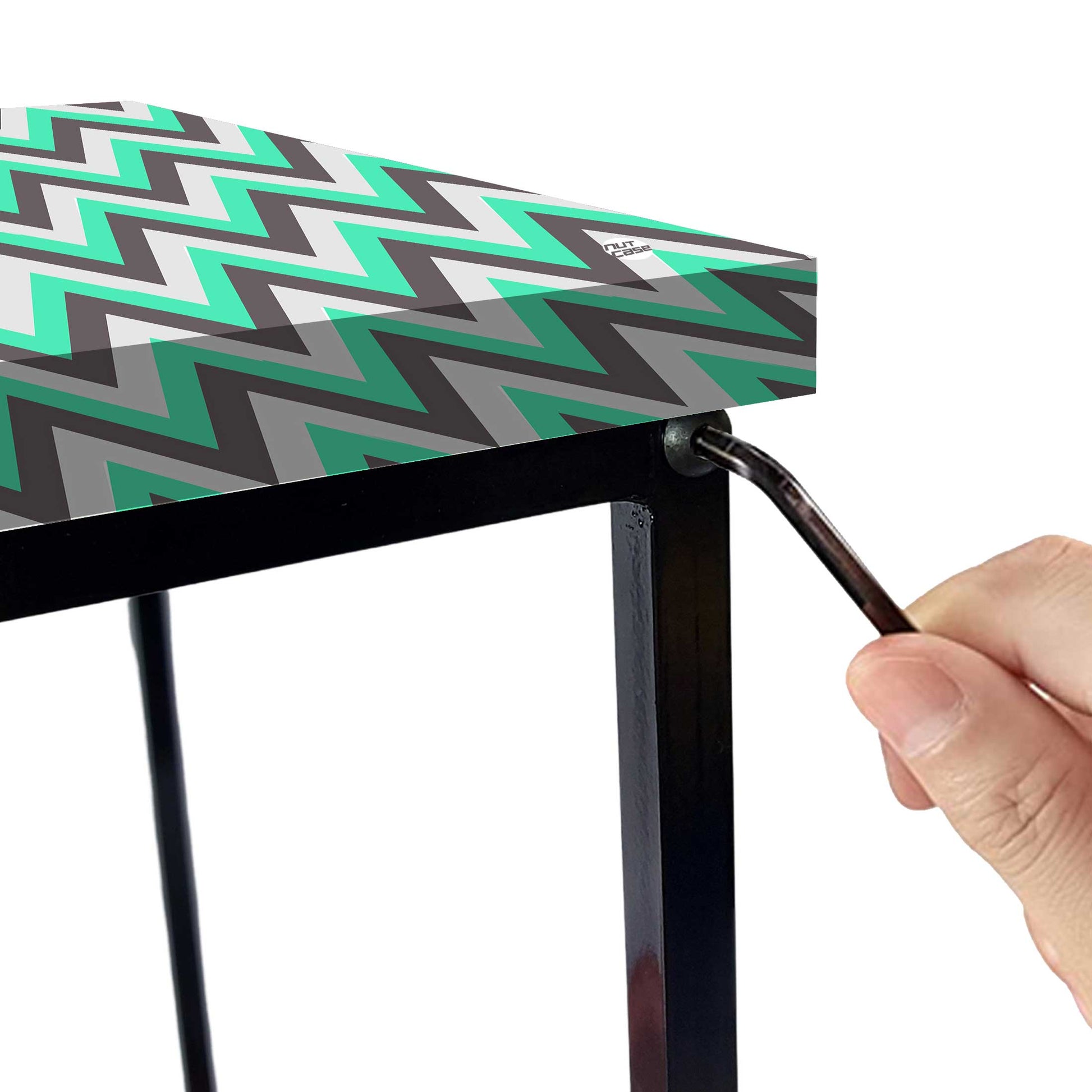 Modern Side Tables for Bedroom with Storage - Colorful pattern Nutcase