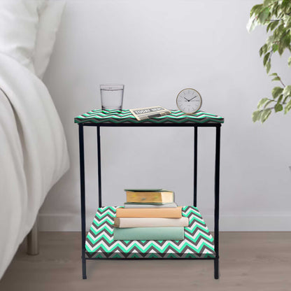 Modern Side Tables for Bedroom with Storage - Colorful pattern Nutcase