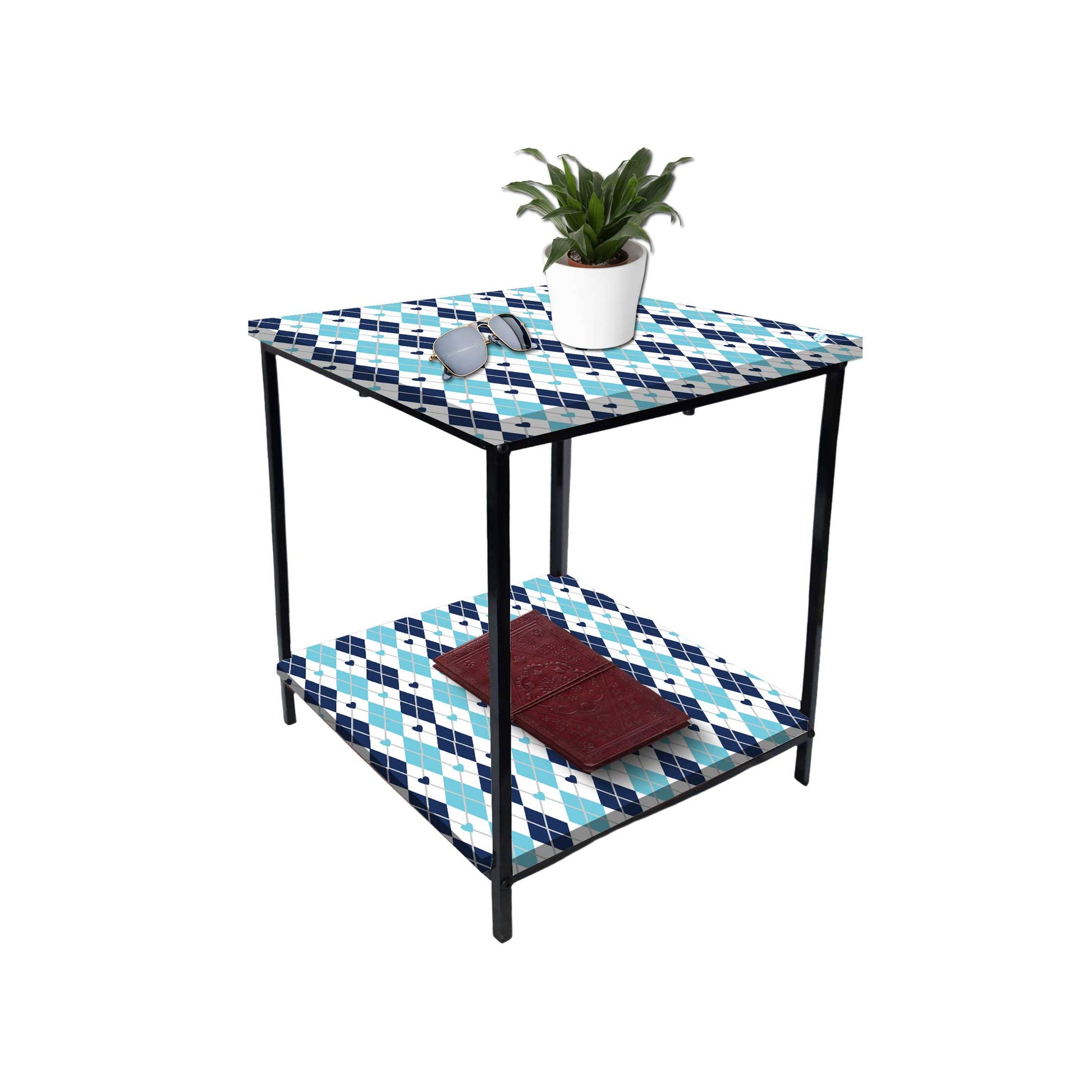 Modern Side Tables for Bedroom with Storage - Colorful pattern Nutcase