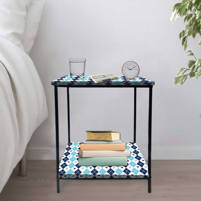 Modern Side Tables for Bedroom with Storage - Colorful pattern Nutcase