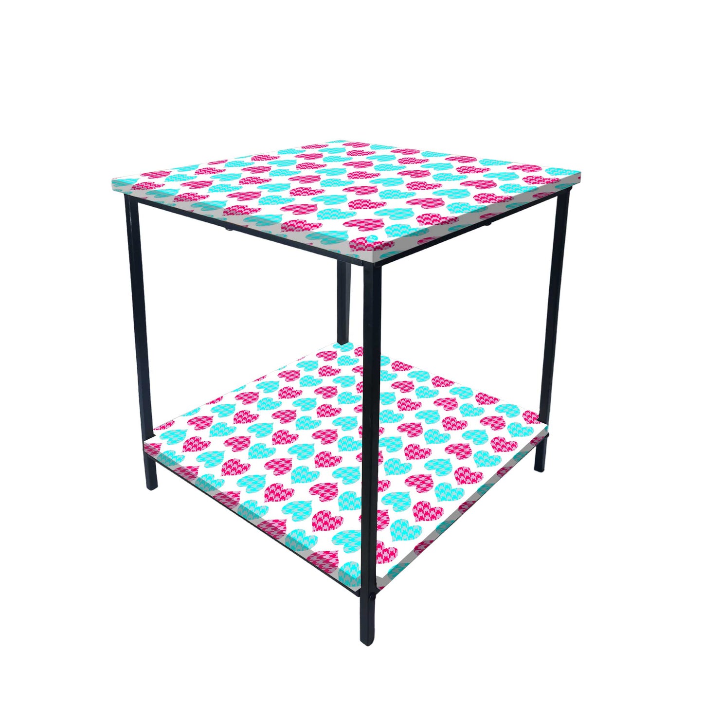 Living Room Bedside Table with Storage Rack - Colorful pattern Nutcase