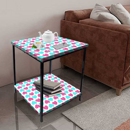 Living Room Bedside Table with Storage Rack - Colorful pattern Nutcase