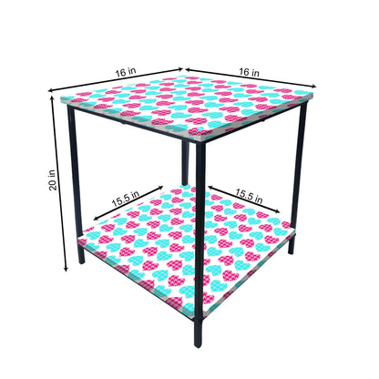 Living Room Bedside Table with Storage Rack - Colorful pattern Nutcase