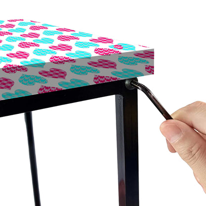 Living Room Bedside Table with Storage Rack - Colorful pattern Nutcase