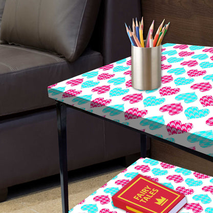 Living Room Bedside Table with Storage Rack - Colorful pattern Nutcase