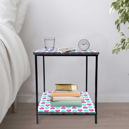 Living Room Bedside Table with Storage Rack - Colorful pattern Nutcase