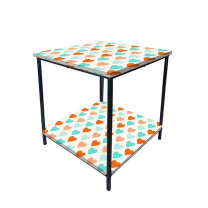 Living Room Bedside Table with Storage Rack - Colorful pattern Nutcase