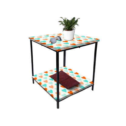 Living Room Bedside Table with Storage Rack - Colorful pattern Nutcase