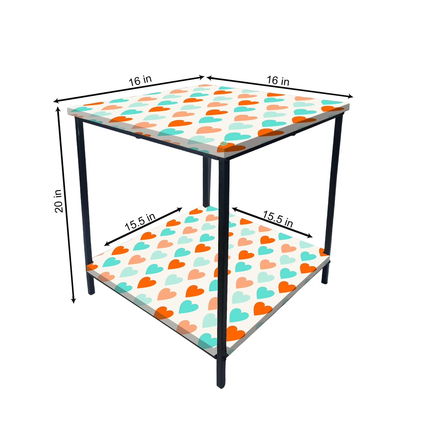 Living Room Bedside Table with Storage Rack - Colorful pattern Nutcase