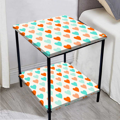 Living Room Bedside Table with Storage Rack - Colorful pattern Nutcase