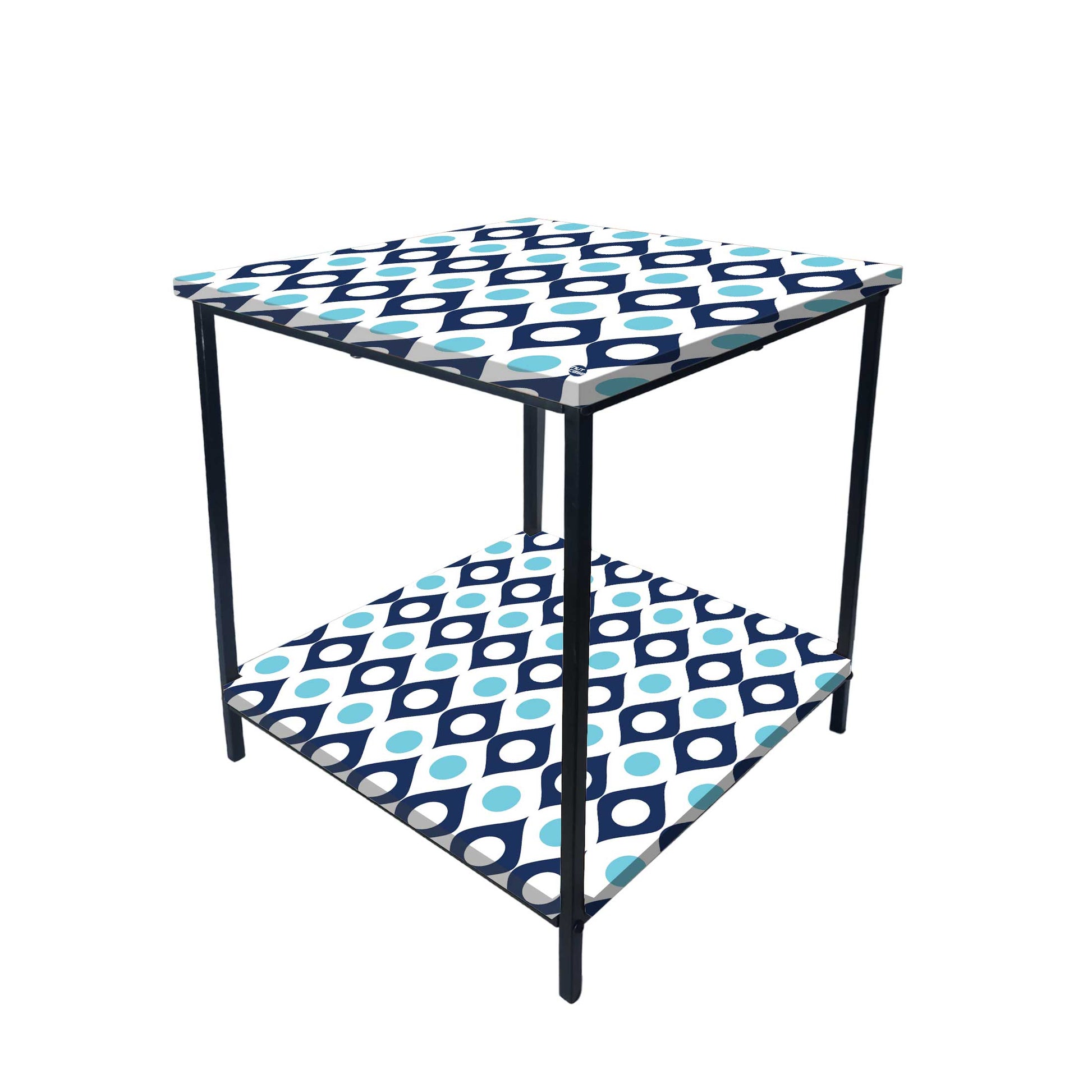 Living Room Bedside Table with Storage Rack - Colorful pattern Nutcase