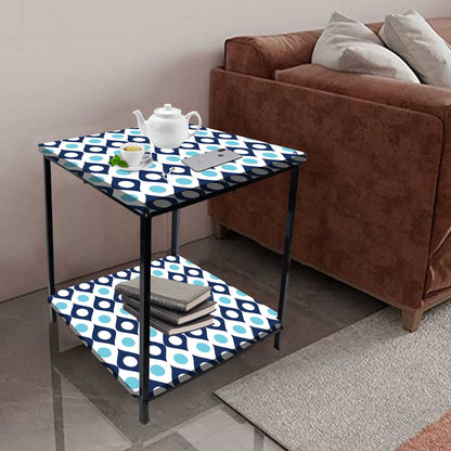 Living Room Bedside Table with Storage Rack - Colorful pattern Nutcase