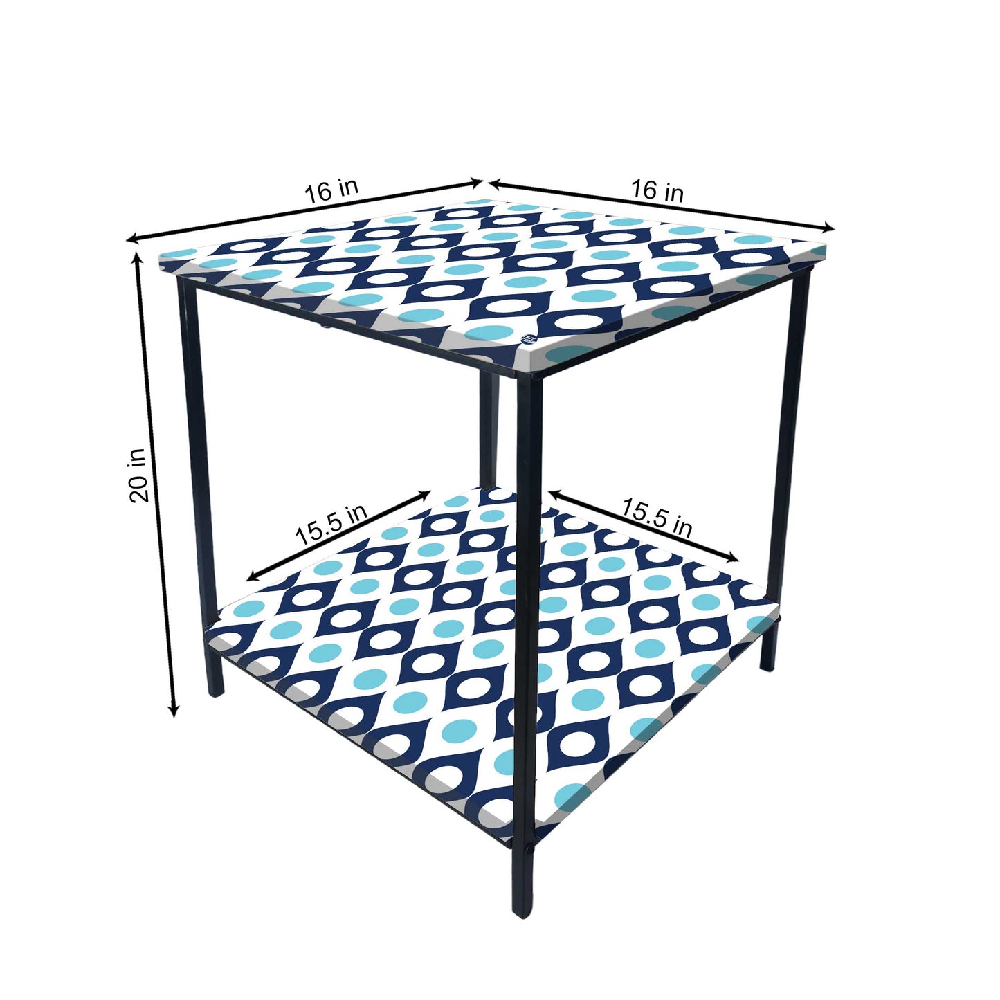 Living Room Bedside Table with Storage Rack - Colorful pattern Nutcase