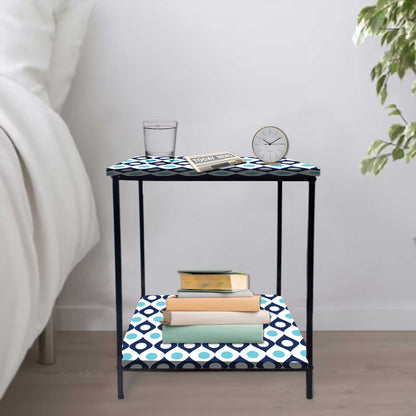 Living Room Bedside Table with Storage Rack - Colorful pattern Nutcase