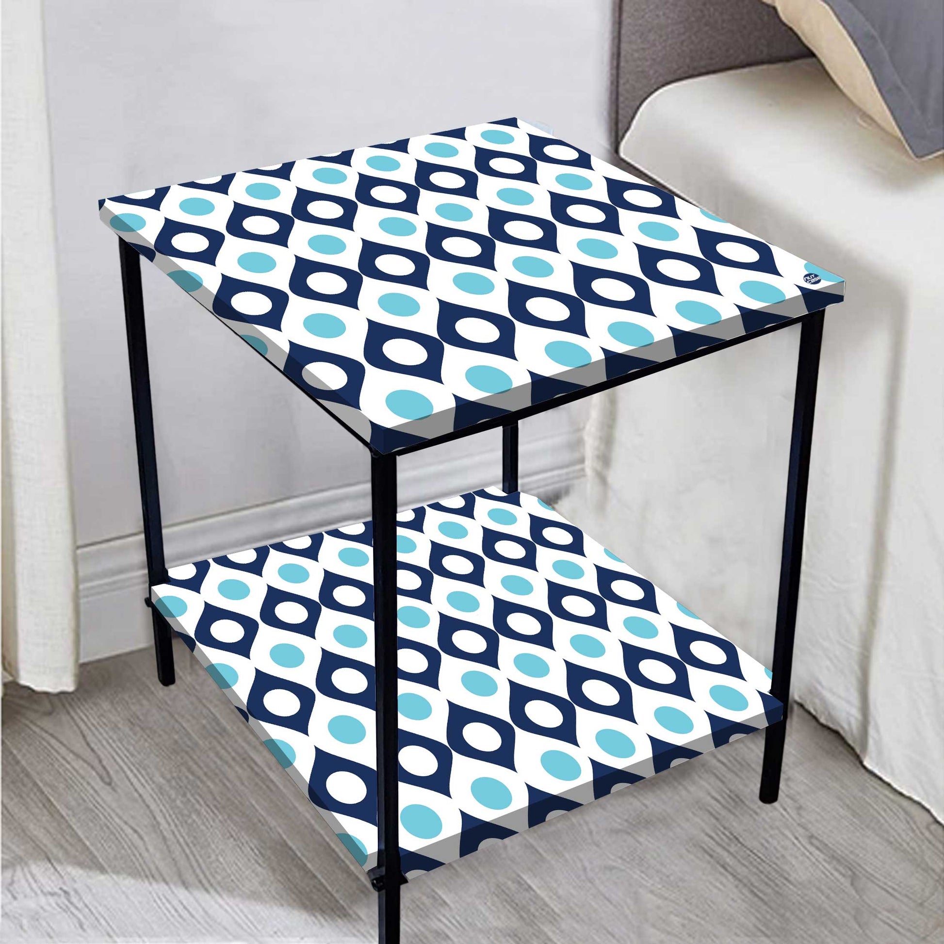 Living Room Bedside Table with Storage Rack - Colorful pattern Nutcase