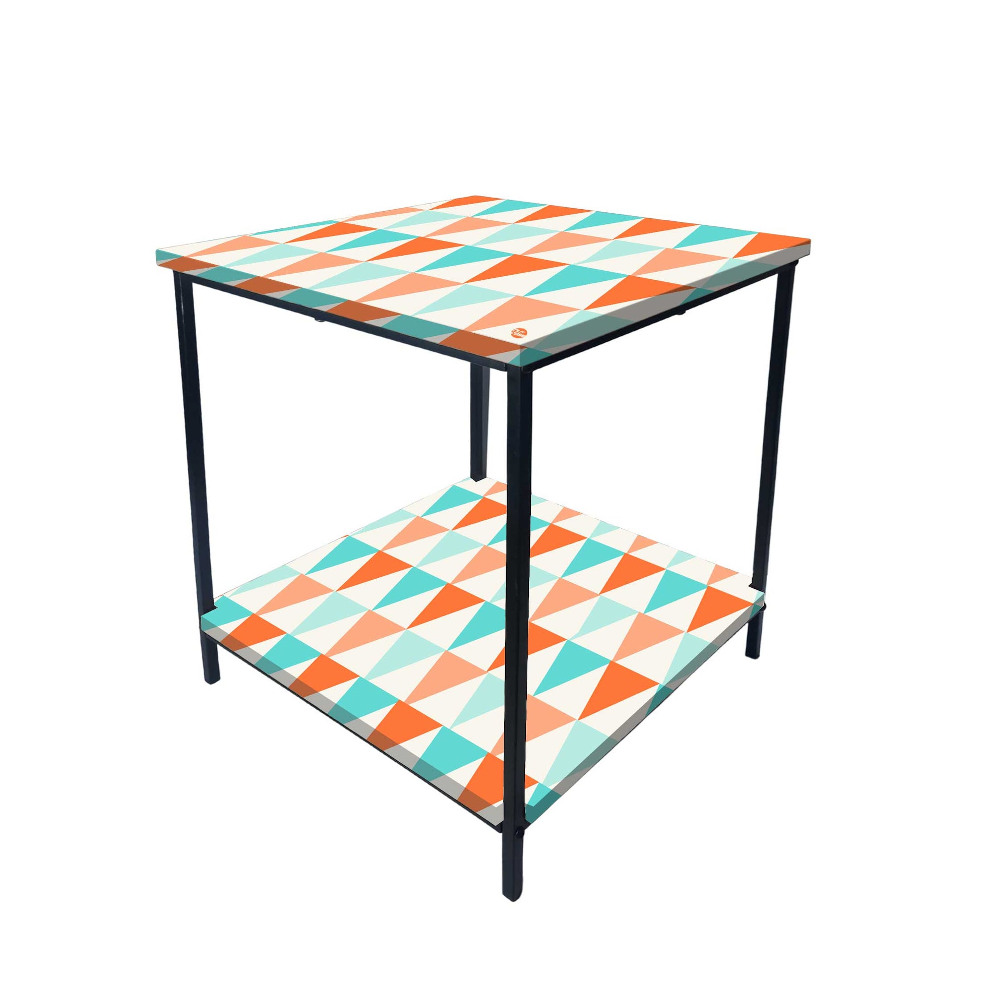 Living Room Bedside Table with Storage Rack - Colorful pattern Nutcase