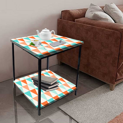 Living Room Bedside Table with Storage Rack - Colorful pattern Nutcase