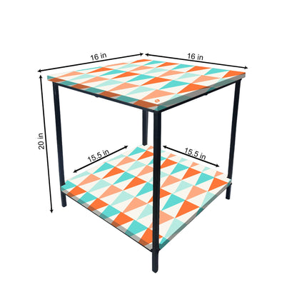 Living Room Bedside Table with Storage Rack - Colorful pattern Nutcase