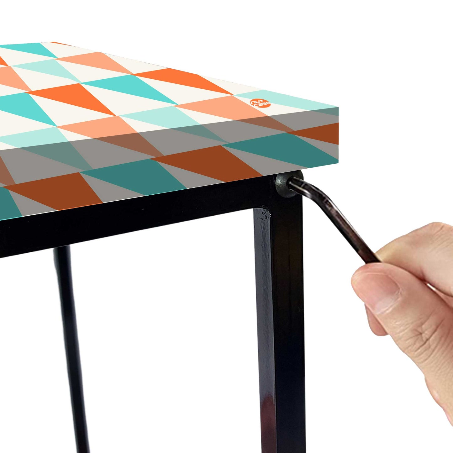 Living Room Bedside Table with Storage Rack - Colorful pattern Nutcase