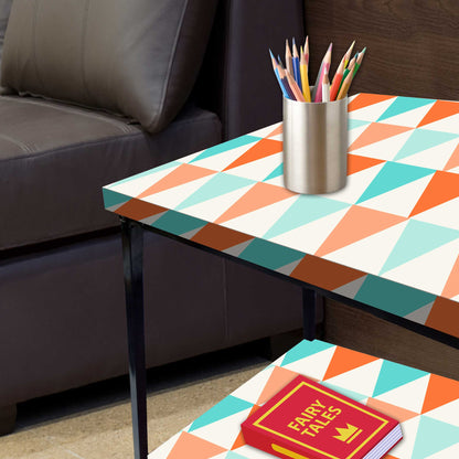 Living Room Bedside Table with Storage Rack - Colorful pattern Nutcase