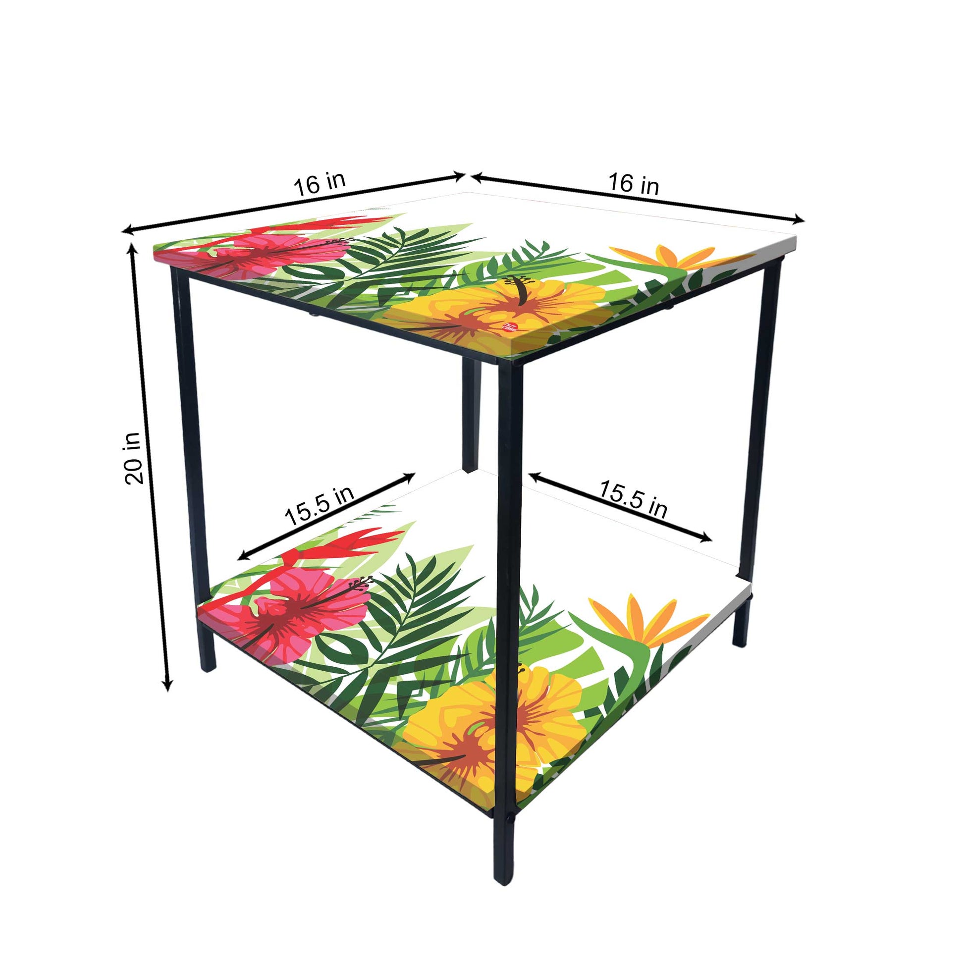 Small Table for Bedroom Side Table for Corner Rack - Floral Nutcase