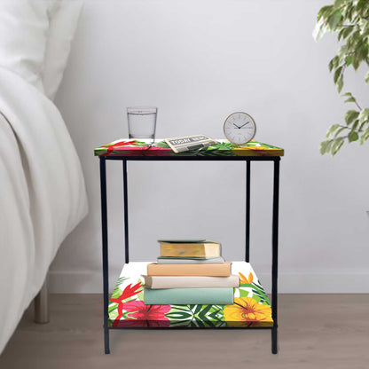 Small Table for Bedroom Side Table for Corner Rack - Floral Nutcase