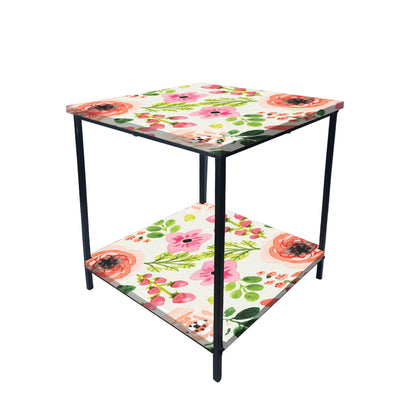 Small Table for Bedroom Side Table for Corner Rack - Floral Nutcase