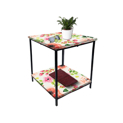 Small Table for Bedroom Side Table for Corner Rack - Floral Nutcase