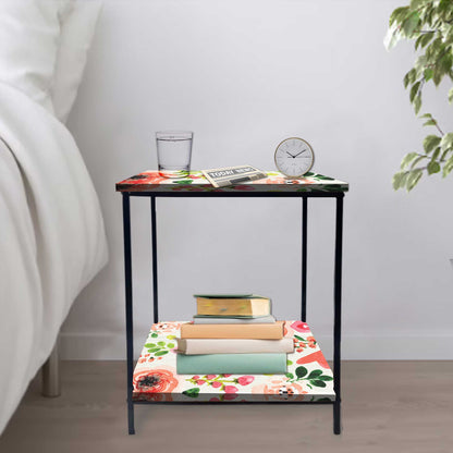 Small Table for Bedroom Side Table for Corner Rack - Floral Nutcase