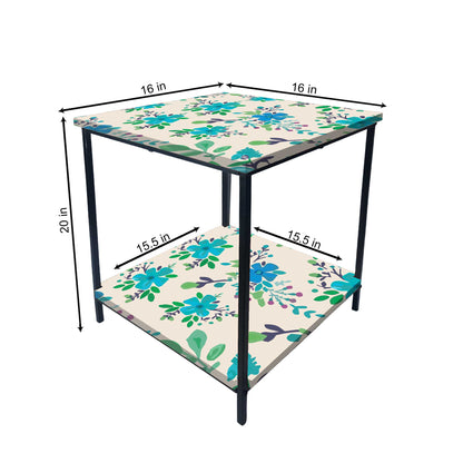 Small Table for Bedroom Side Table for Corner Rack - Floral Nutcase