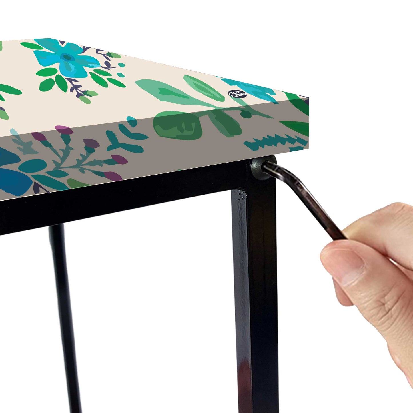 Small Table for Bedroom Side Table for Corner Rack - Floral Nutcase