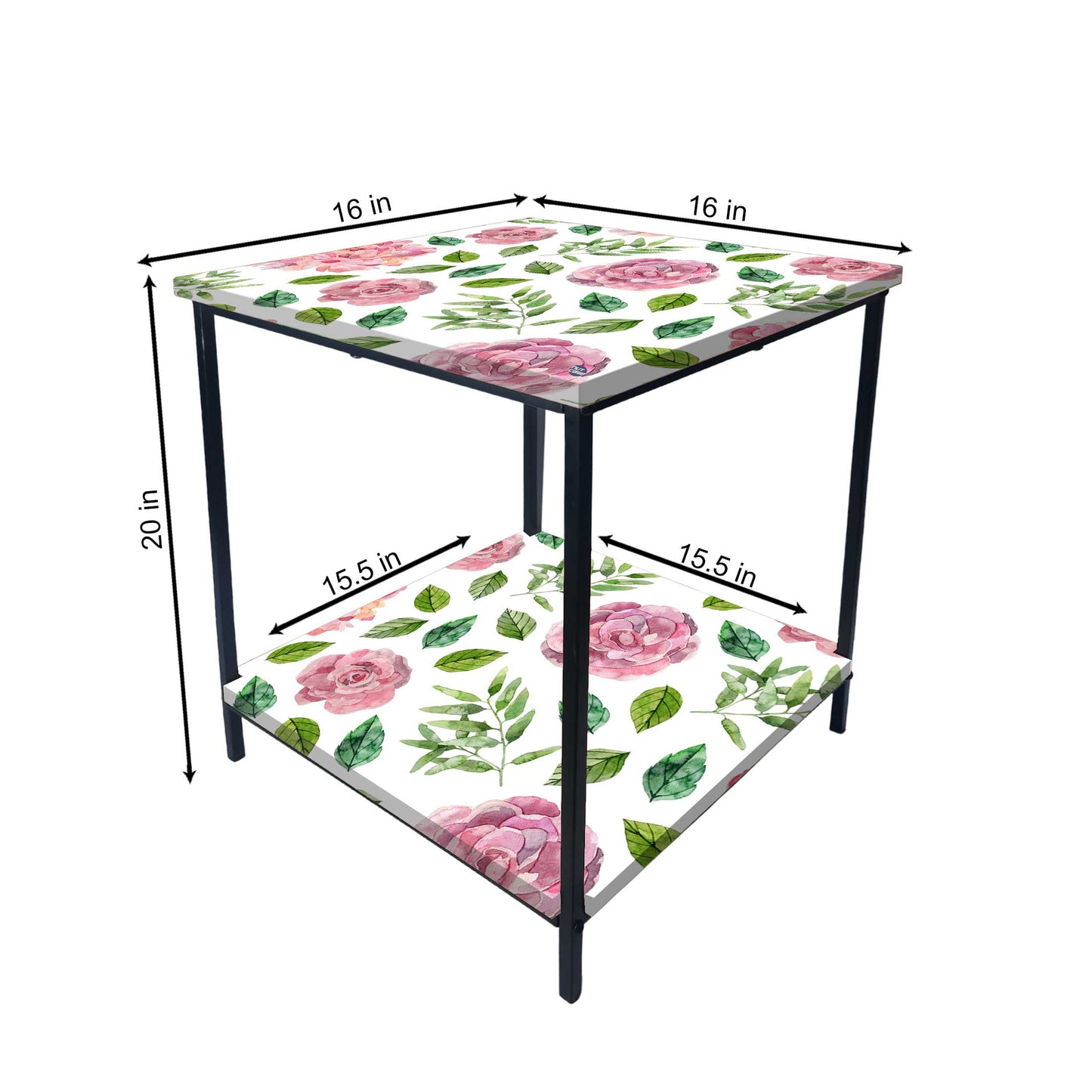 Small Table for Bedroom Side Table for Corner Rack - Floral Nutcase