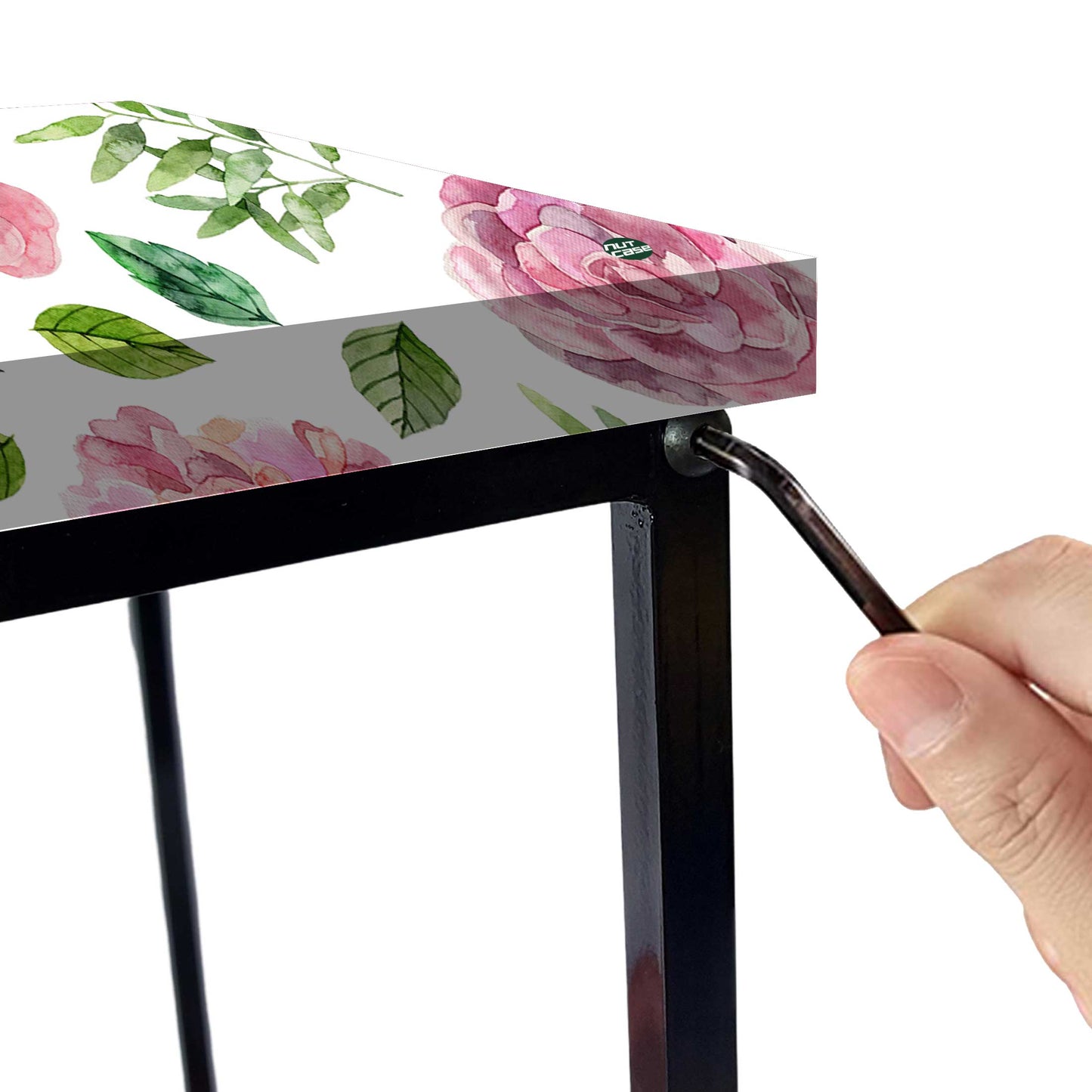 Small Table for Bedroom Side Table for Corner Rack - Floral Nutcase