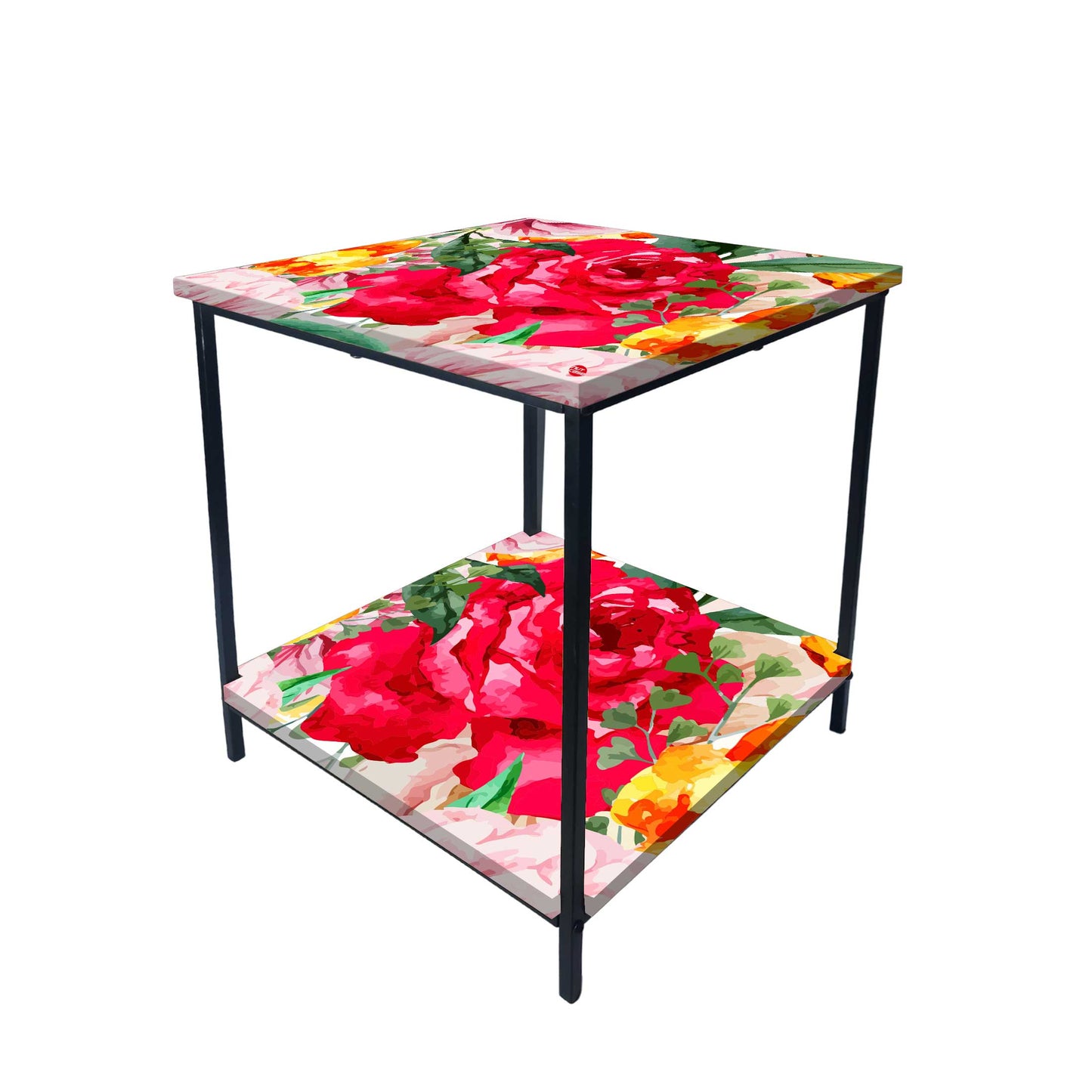 Metal Bedside Table for Corner Rack Bedroom, Sofa - FLORAL Nutcase