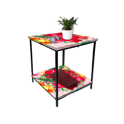 Metal Bedside Table for Corner Rack Bedroom, Sofa - FLORAL Nutcase