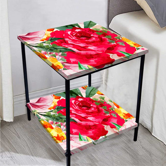 Metal Bedside Table for Corner Rack Bedroom, Sofa - FLORAL Nutcase