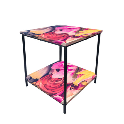 Metal Bedside Table for Corner Rack Bedroom, Sofa - FLORAL Nutcase