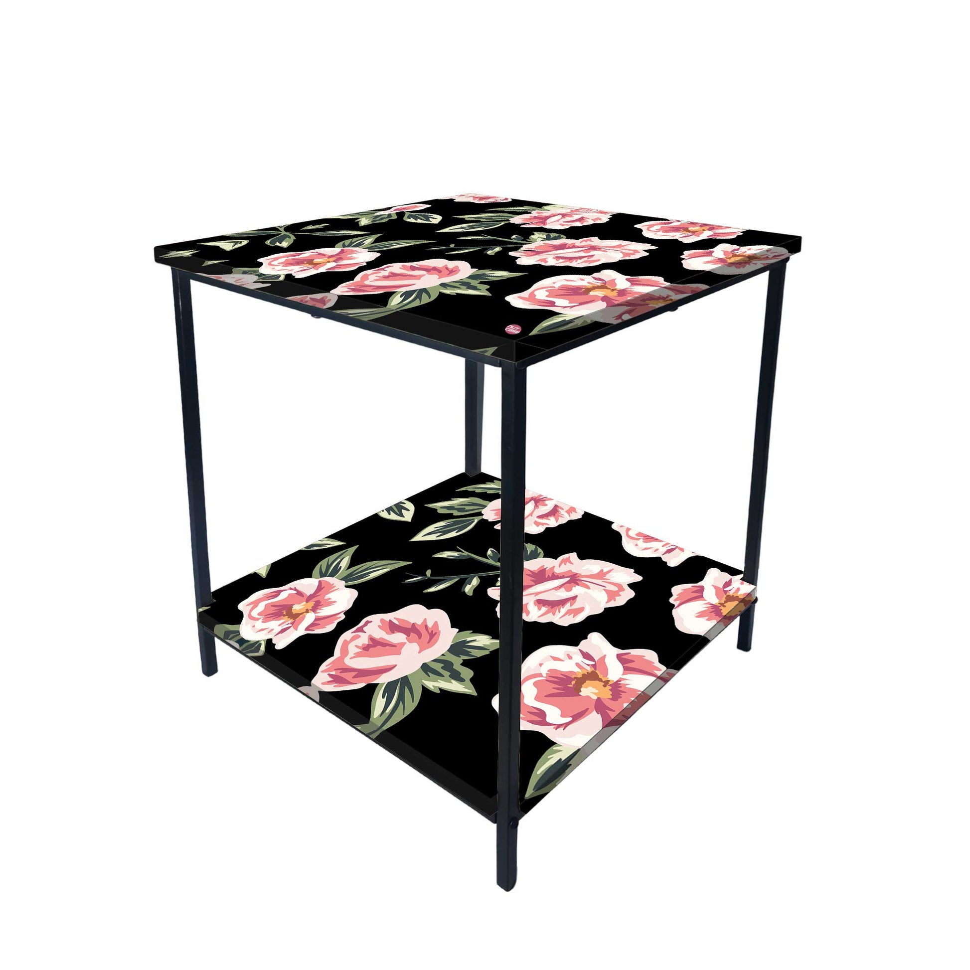 Metal Bedside Table for Corner Rack Bedroom, Sofa - FLORAL Nutcase