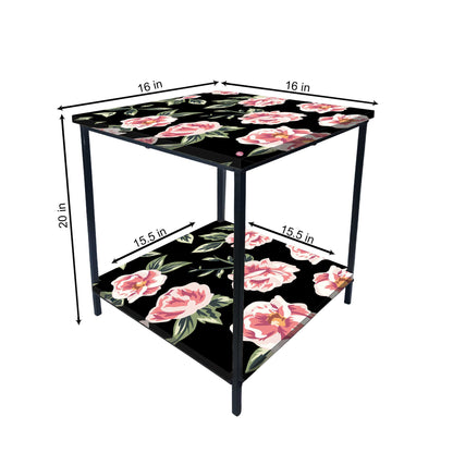 Metal Bedside Table for Corner Rack Bedroom, Sofa - FLORAL Nutcase