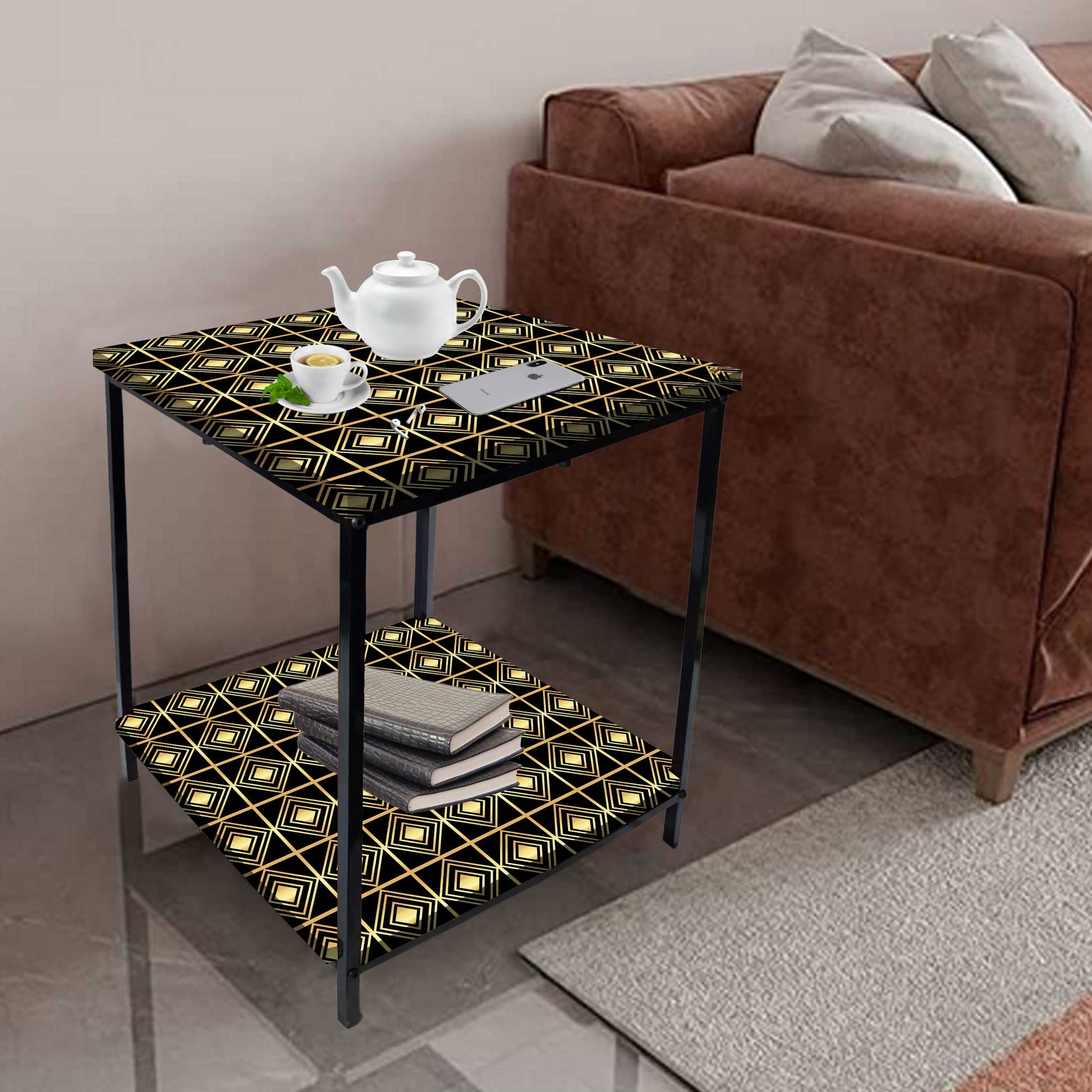 Metal Bedside Table for Corner Rack Bedroom, Living Room - GATSBY Nutcase