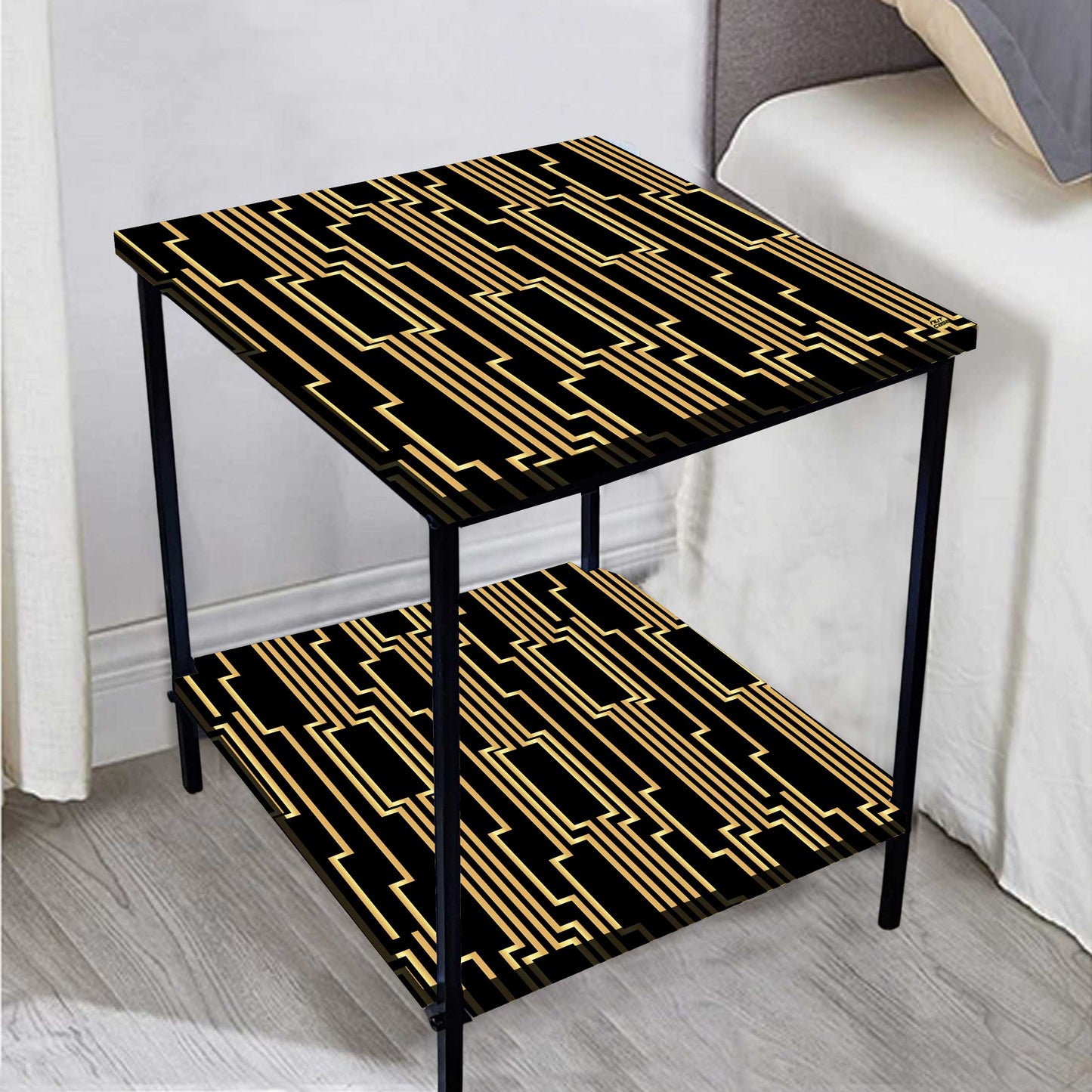 Metal Bedside Table for Corner Rack Bedroom, Living Room - GATSBY Nutcase