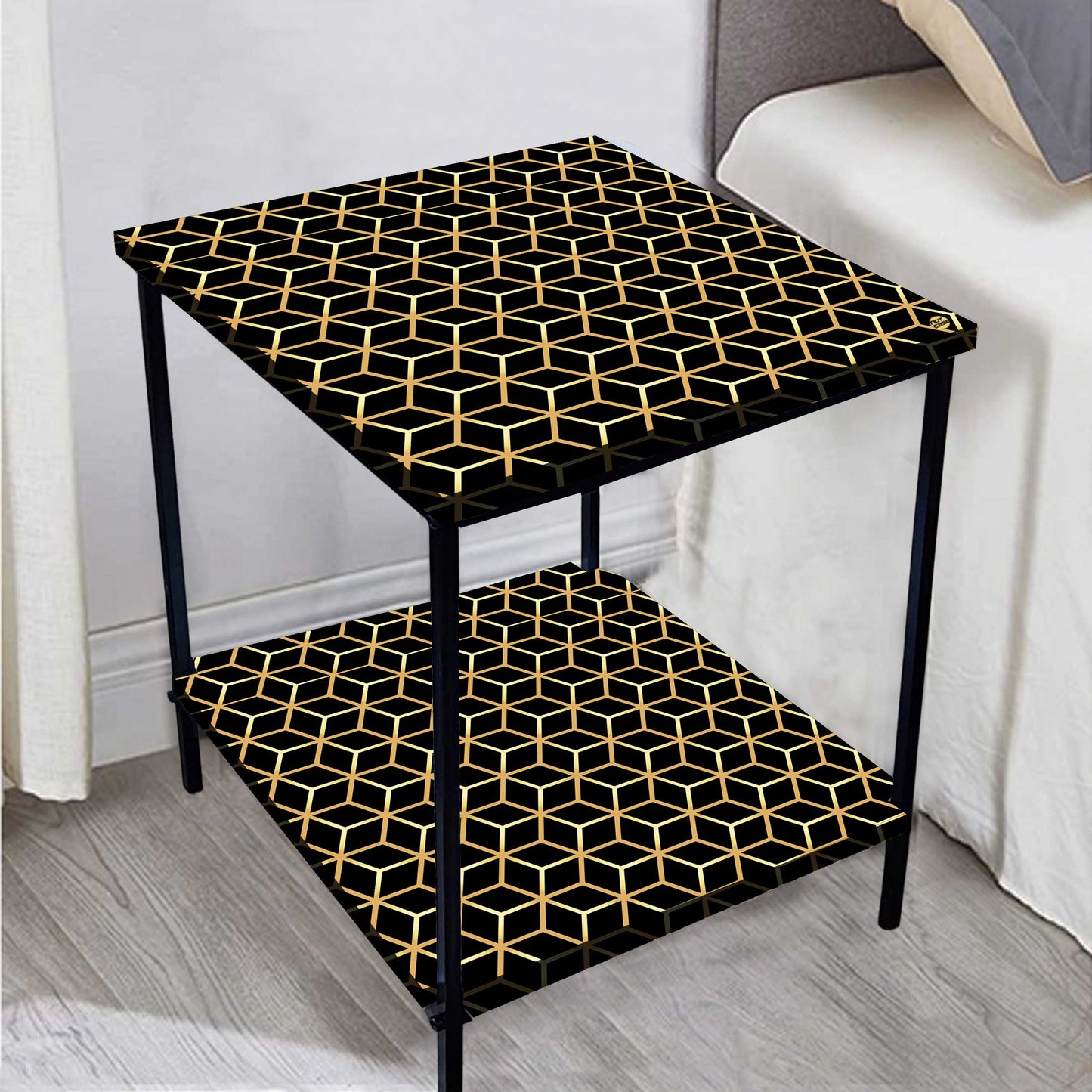 Metal Bedside Table for Corner Rack Bedroom, Living Room - GATSBY Nutcase