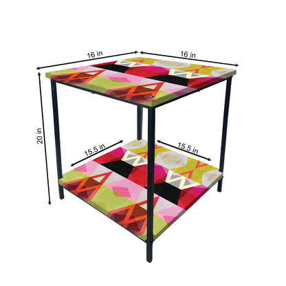 Small Side Table for Bedroom with Storage - GEOMETRIC Nutcase