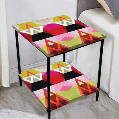 Small Side Table for Bedroom with Storage - GEOMETRIC Nutcase