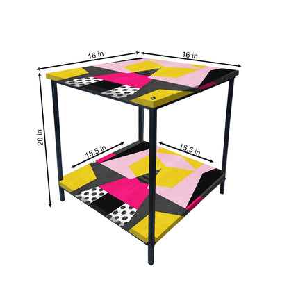 Small Side Table for Bedroom with Storage - GEOMETRIC Nutcase