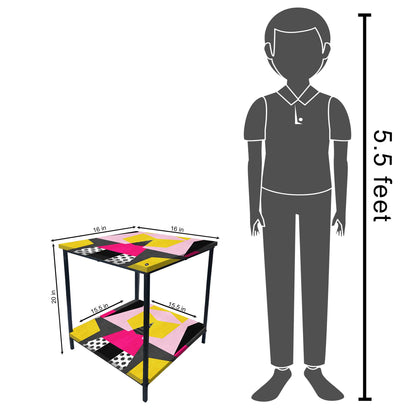 Small Side Table for Bedroom with Storage - GEOMETRIC Nutcase