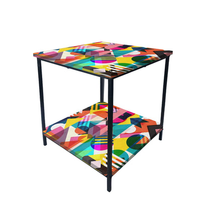 Small Side Table for Bedroom with Storage - GEOMETRIC Nutcase